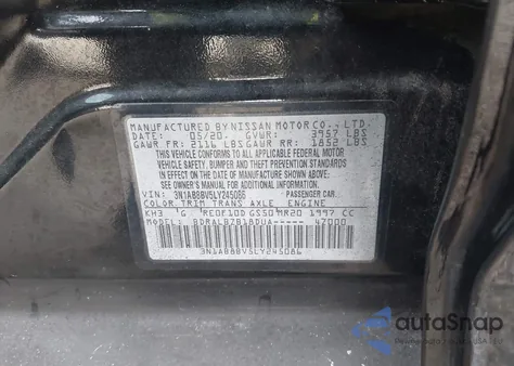 2020 Nissan Sentra S Xtronic Cvt z USA, uszkodzony, nr VIN 3N1AB8BV5LY245086